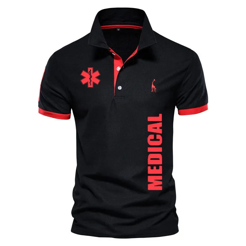 POLO shirt for men EMT Emergency ambulance print Casual European size short sleeve Classic golf shirt Summer men's clothing image 3
