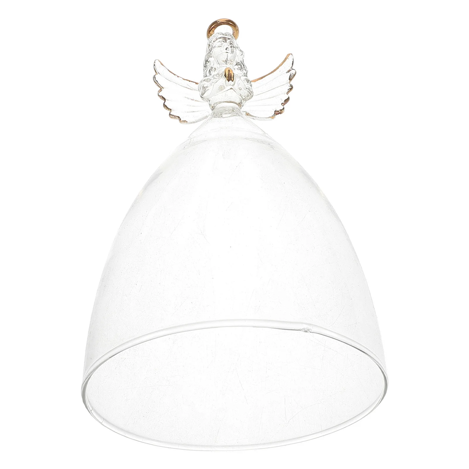 

Glass Angel Dome Clear Angel Shaped Cloche Jar Transparent Glass Miniature Landscape Ornament Perfect for Preserved Flowers and