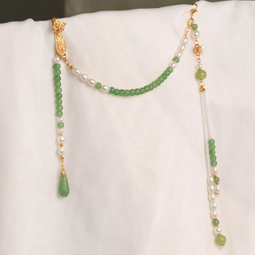 Женский орнамент ханьфу с искусственным жемчугом, модные украшения, длинная висячая кисточка, брошь в китайском стиле, сплав Cheongsam, прессованный лацкан