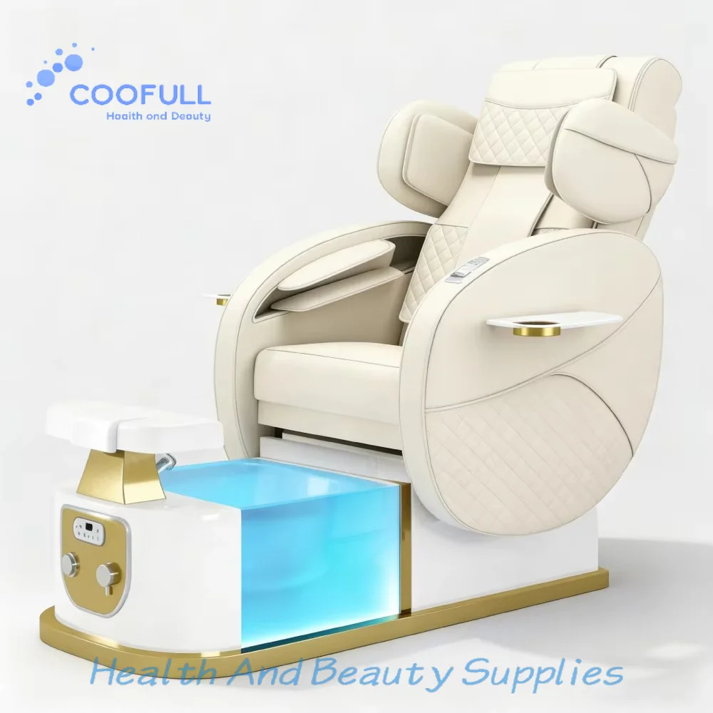 Coolfull Luxury Modern Nail Salon Throne Professional High Back Foot Spa Massage Manicure Pedicure Chairs