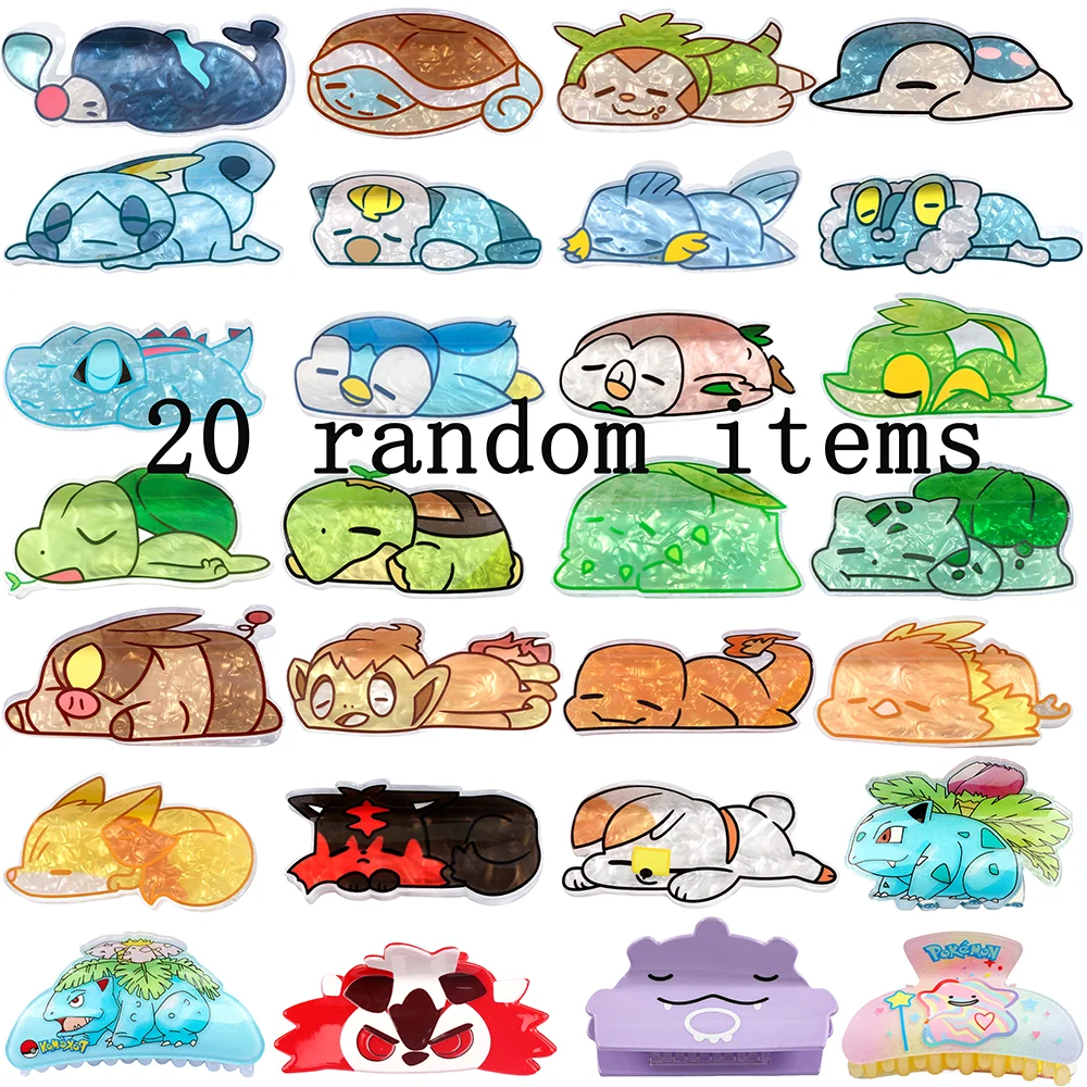 

20, случайная серия «Покемон», милые милые заколки для волос, инновационные креативные заколки для волос, украшения, привлекательность прически