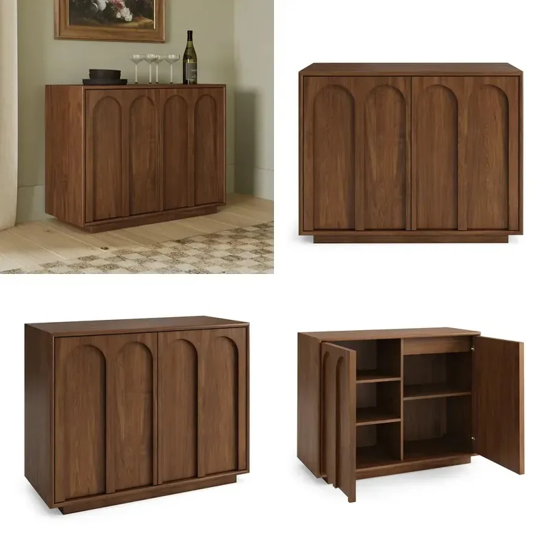 Simple solid wood locker, independent living room locker, with stainless steel decoration, suitable for home furniture,