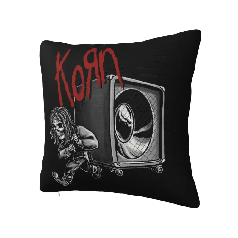 Custom Heavy Metal Music Band Korns Cushion Cover Print Square Floor Pillow Case for Car Pillowcase Home Decor