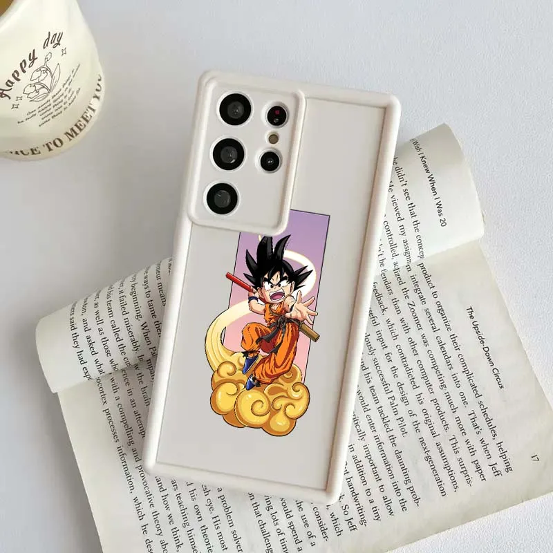 Casing HP Kartun Lucu D-Dragon Balls Goku Untuk Samsung Galaxy S25 S24 S23 S22 S21 S20 Ultra Plus FE 5G Eye Ladder
