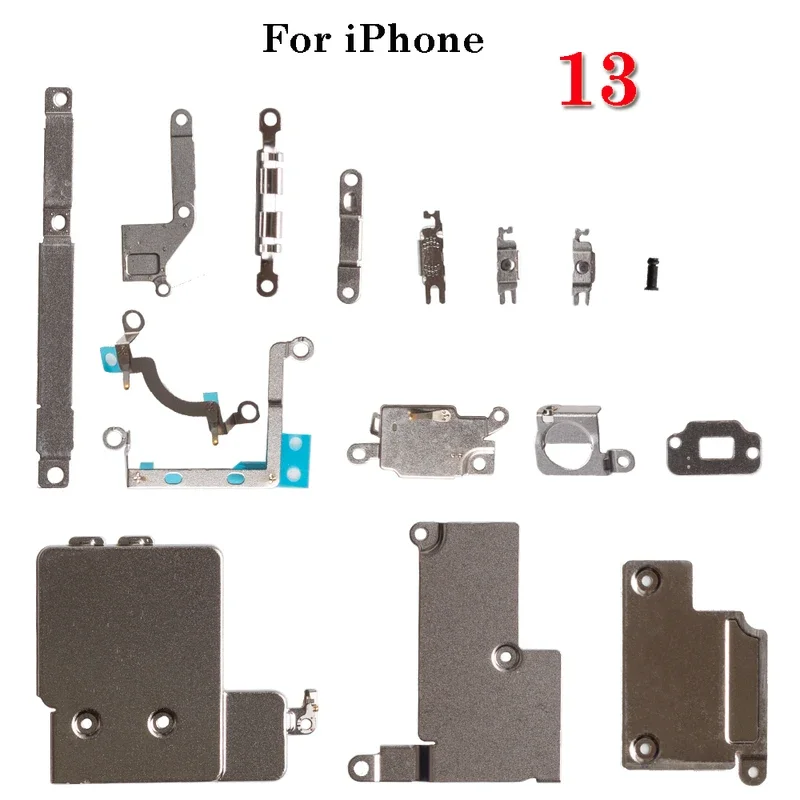 10 sets/lot for iPhone X XR XS 11 12 13 Pro Max mini full inside small metal repair parts holder bracket shield plate set kit