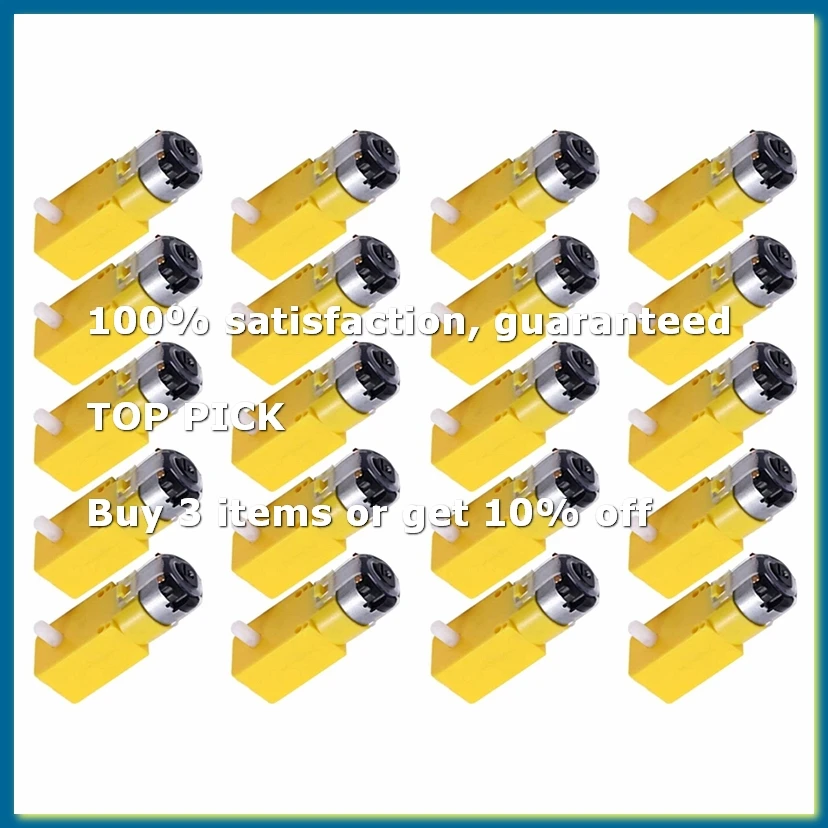 ●20 Pieces DC 70MA (3V) Robot Intelligent Car DIY Dual Shaft Gear TT Motor for Robot Car MCU 7X2.2X1.8cm