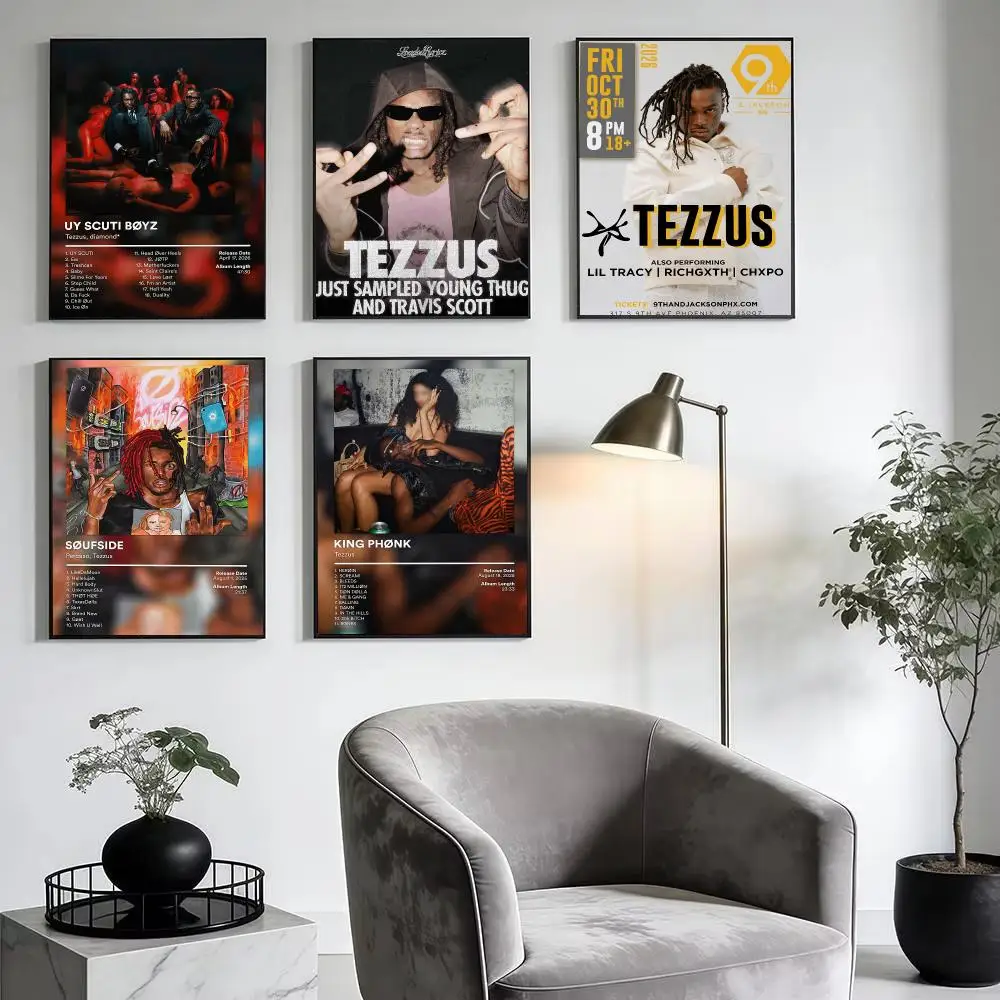 Underground Rap T-Tezzus Poster Modern Minimalist Wall Art Prints for Home Decor Interior Bedroom Living Room