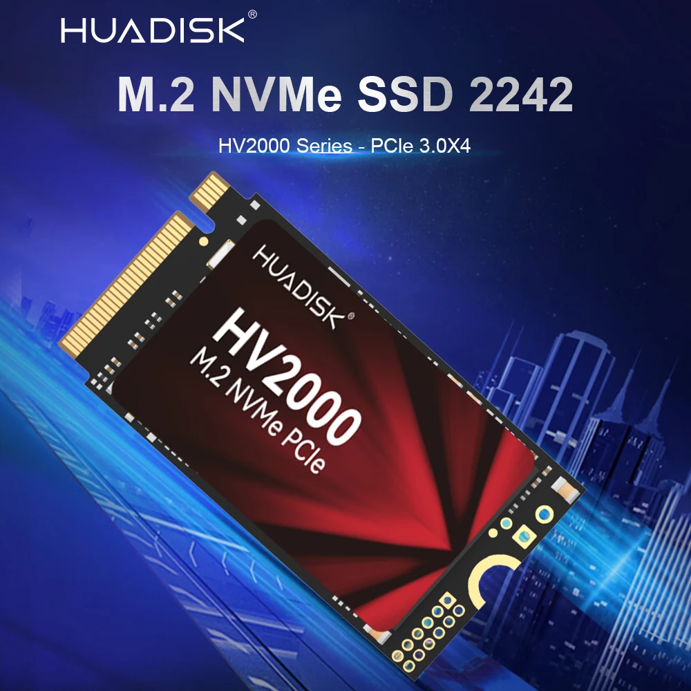 HUADISK NVMe M.2 SSD 2242 Form Factor, PCIe Gen3.0 in 128GB, 256GB, 512GB, 1TB Internal Solid State Drive for Laptops Desktop