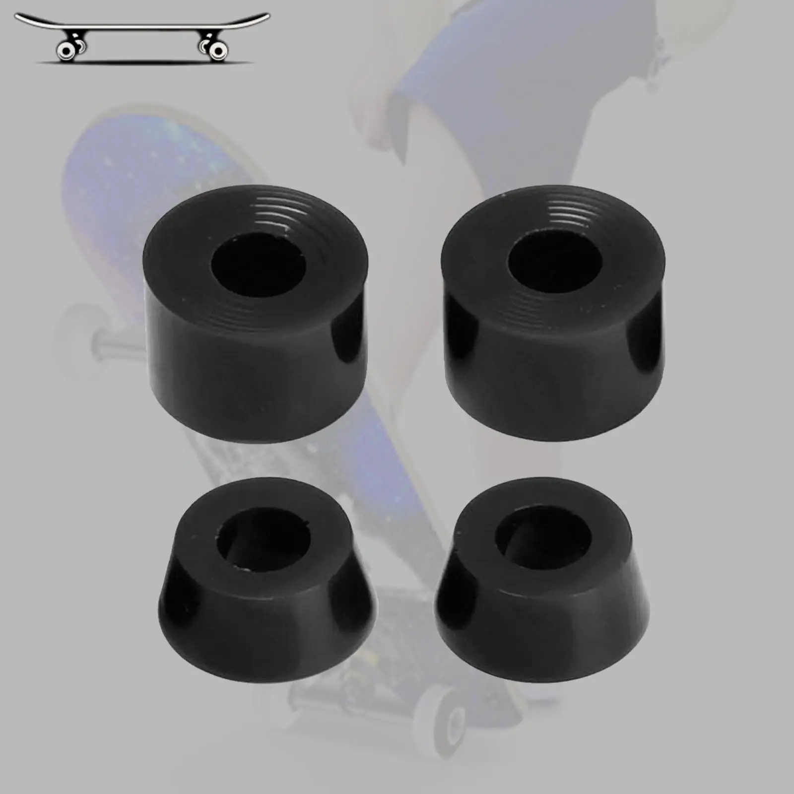 3-4pack 4x 92A Skateboard Truck Bushing Longboard Replacement Bushings Black