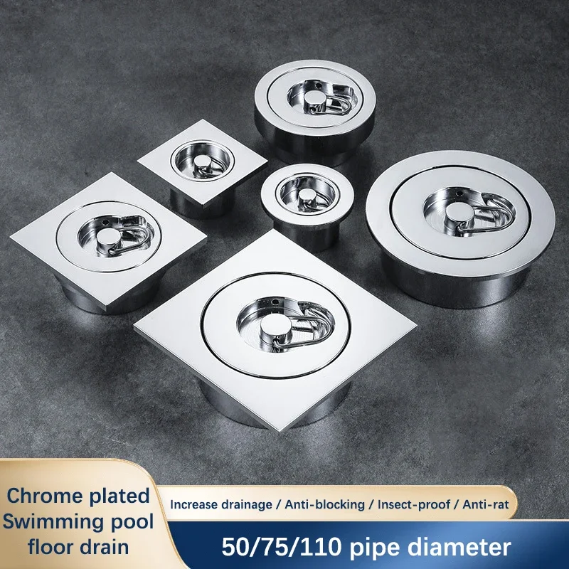 

Swimming pool floor drain copper floor Anti-odor shower valve Bathroom Drainage sewer plug shower hair catcher
