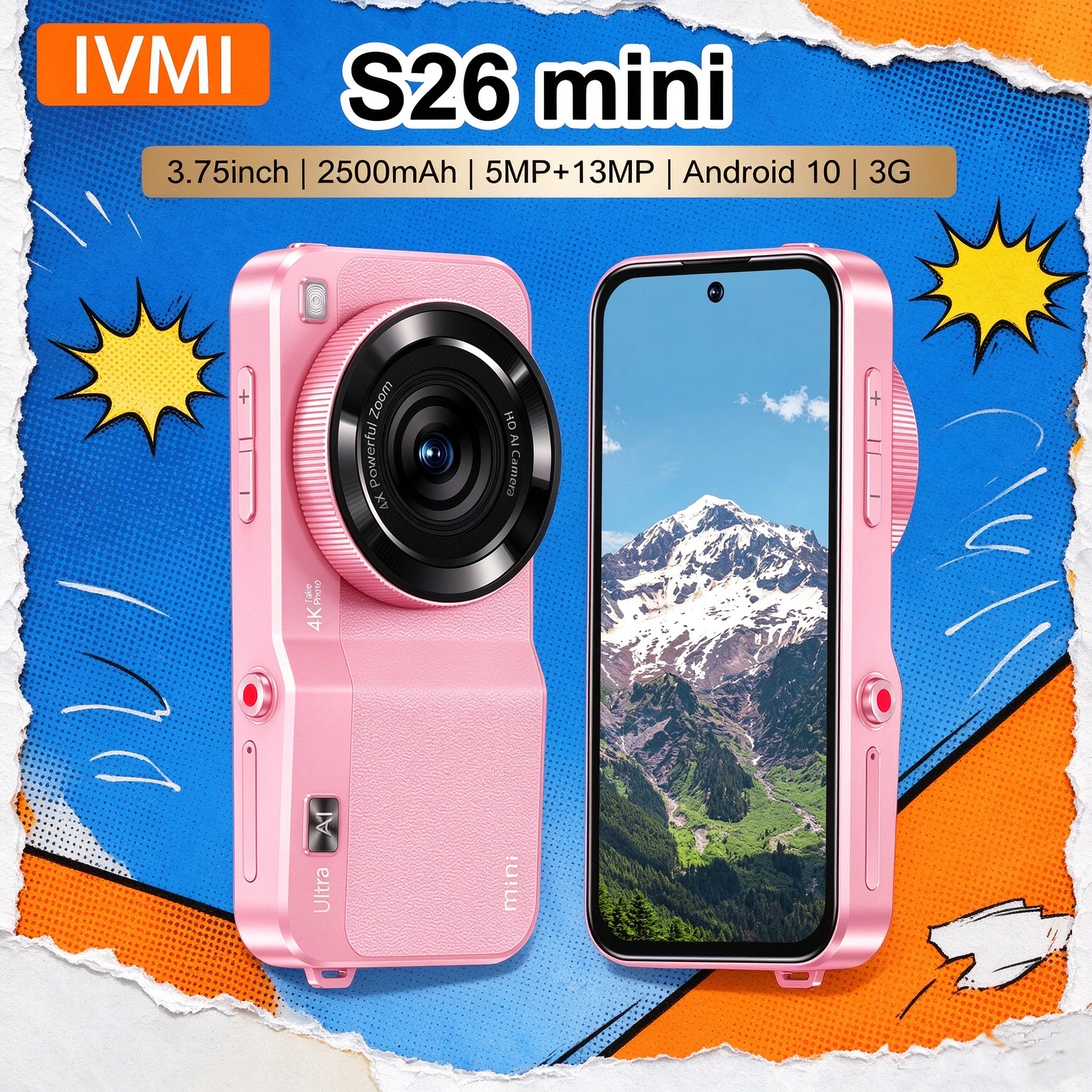 IVMI s26MiNi smartphone 2gb+16gb Android 5mp+13mp camera Bluetooth Wi-Fi Google student and children's toy phones