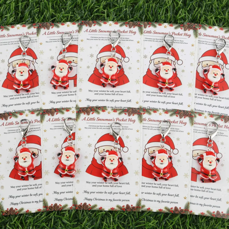 5/10A cute Santa Claus keychain set  Comes with a Christmas greeting card Christmas stocking filler gifts  Christmas party gift