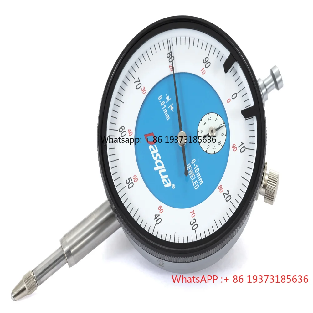 Dasqua alta calidad 0-10mm 0,01 graduación 2 años de garantía herramienta de medición de indicador de Dial Reloj Comparador Dial calibre 0-10 mm