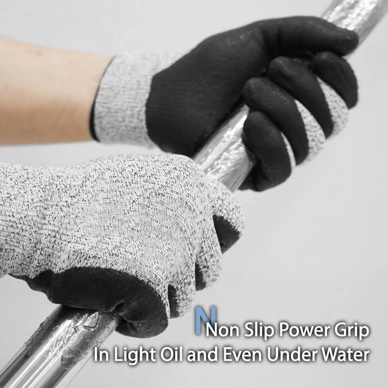 Перчатки с защитой от порезов уровень 5, 3D удобные эластичные перчатки, пищевые контакты, Smart Touch, серые, 2 пары (M & L)