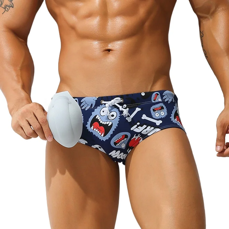 

Men's Board Shorts Fashion UK Flag Printed Swimwear With Padded Bulge Enhancing Push Up Cup Low Waist Surfing Swimming Trunks