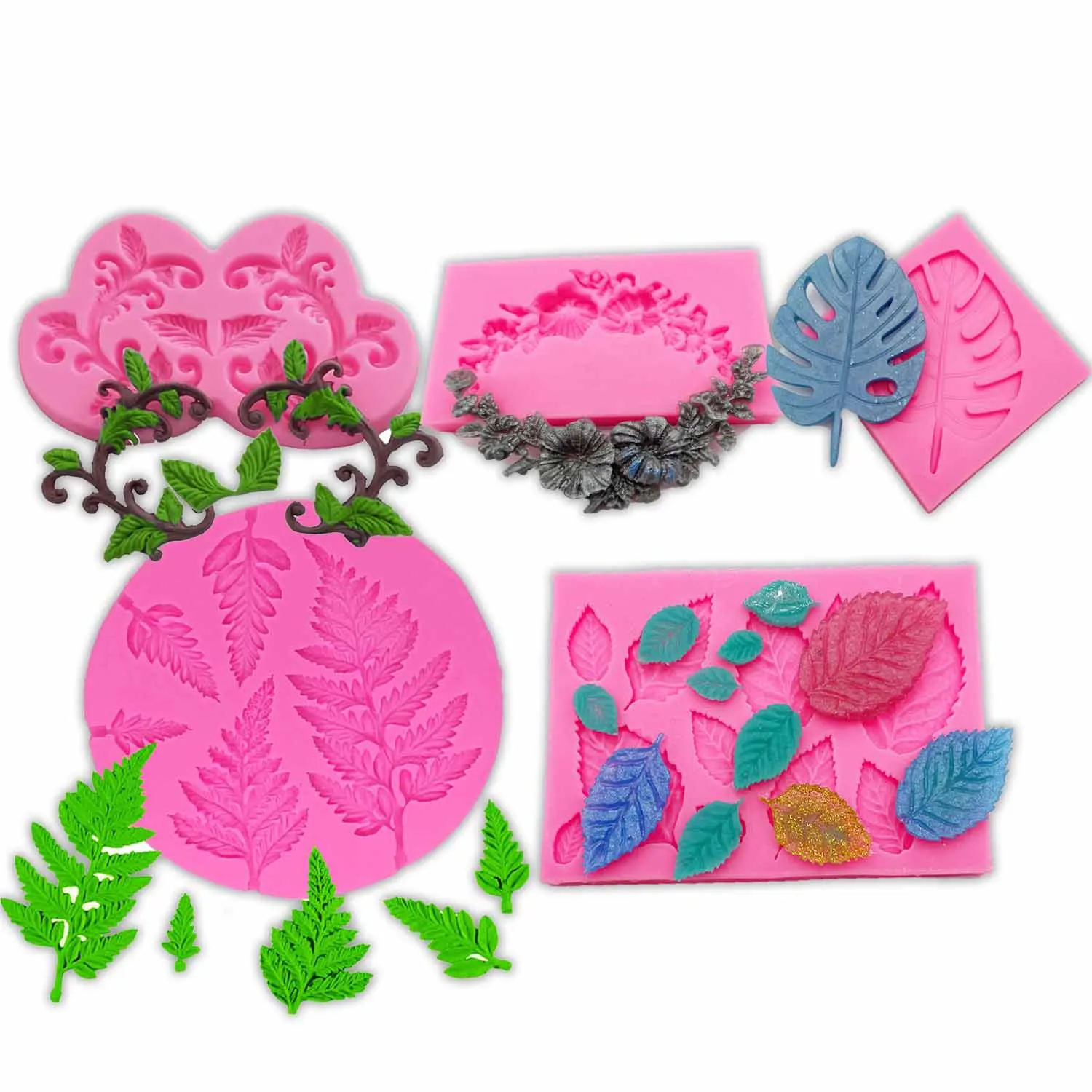 DIY Maple Leaf Silicone Mould leaves Fondant Chocolate Sugarcraft Mold Cake Decoration Resin Clay Accessories