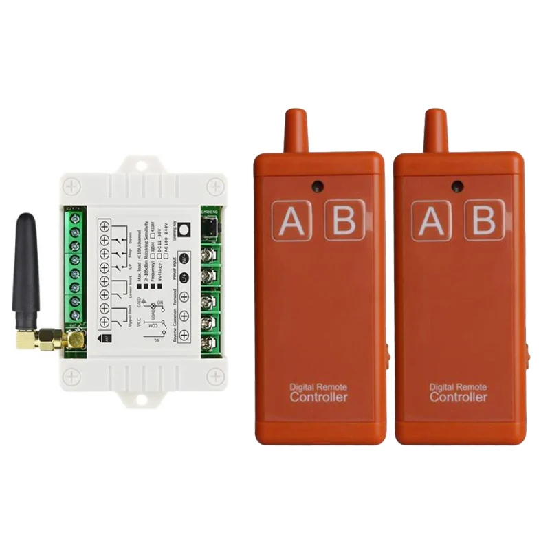 433MHz AC 110V 220V 2CH rf Remote Control Switch Wireless Relay Receiver Controller usb Rechargeable for Garage\ Door\LED\Bulb