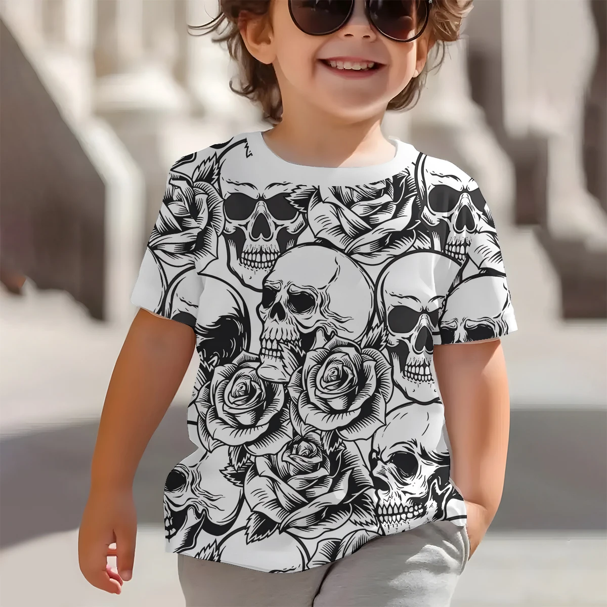 Halloween Skull Art 3D Print Baby Clothing 5 to 14 Years Male Outdoor Clothes for Children Boy Girl Child T-Shirt Top Shirts