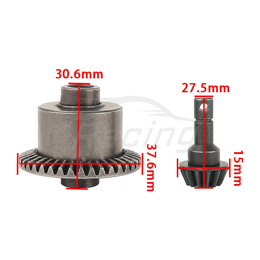 Metal Differential Mechanism with Gears For 1/10 RC Axial RBX10 Ryft Rock Bouncer Upgrades Parts