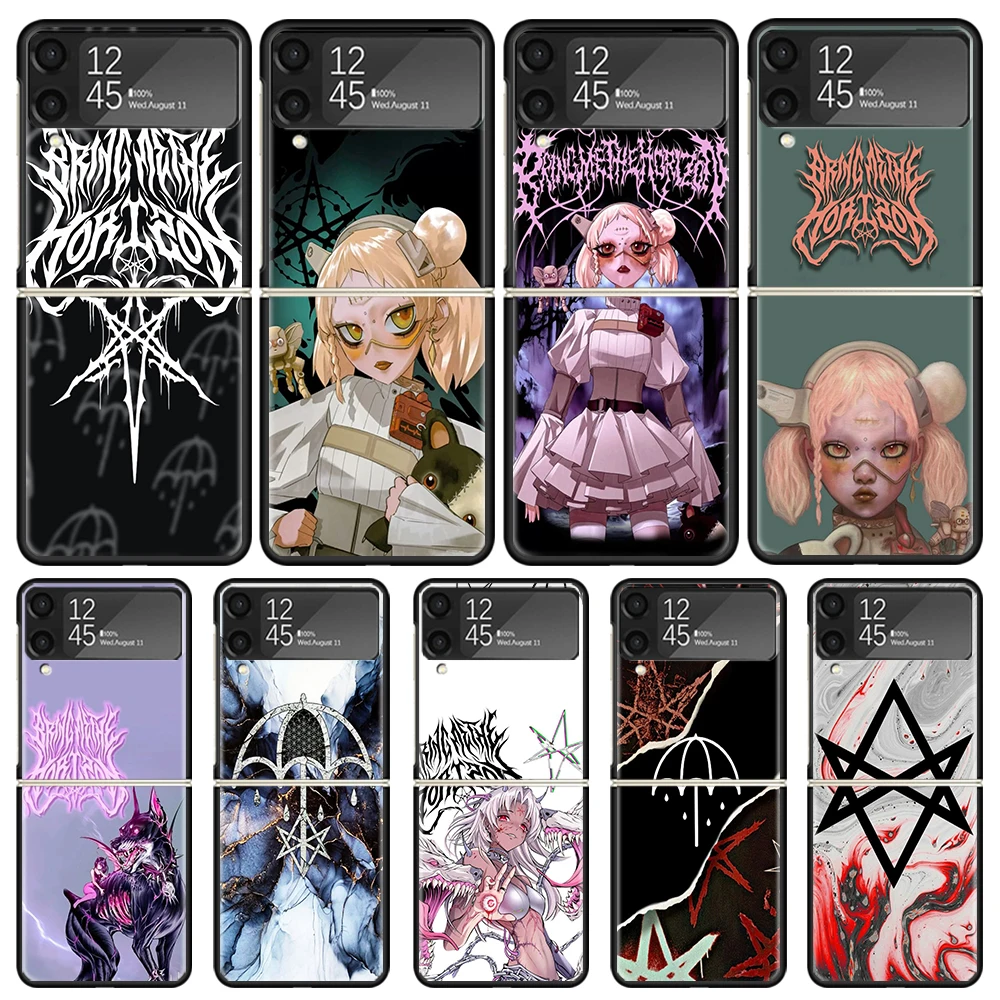 BMTH B-Brings Me The HorizonS Phone Case for Samsung Galaxy Z Flip6 5G Flip4 Flip5 Flip3 Black Hard Cover Z Flip 6 5 4 3 PC Shel