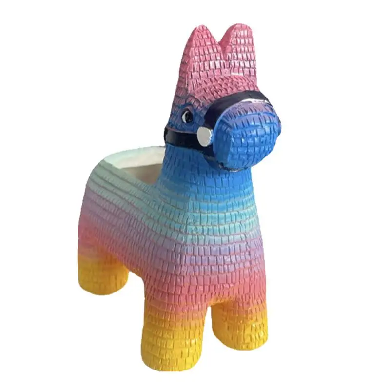 Rainbow Horse Flower Pot Balcony Garden Flower Pot Balcony Garden Flower Pot Storage Container Crafts Ornament For Indoor