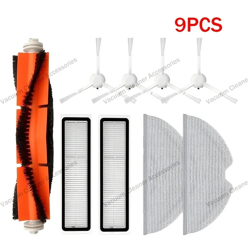 9-Piece Accessory Kit For D9/D9 Max/D9 Pro/L10/L10 Pro Robot Vacuums, Including Main Brush, Side Brushes, Filter, and Mop Pad