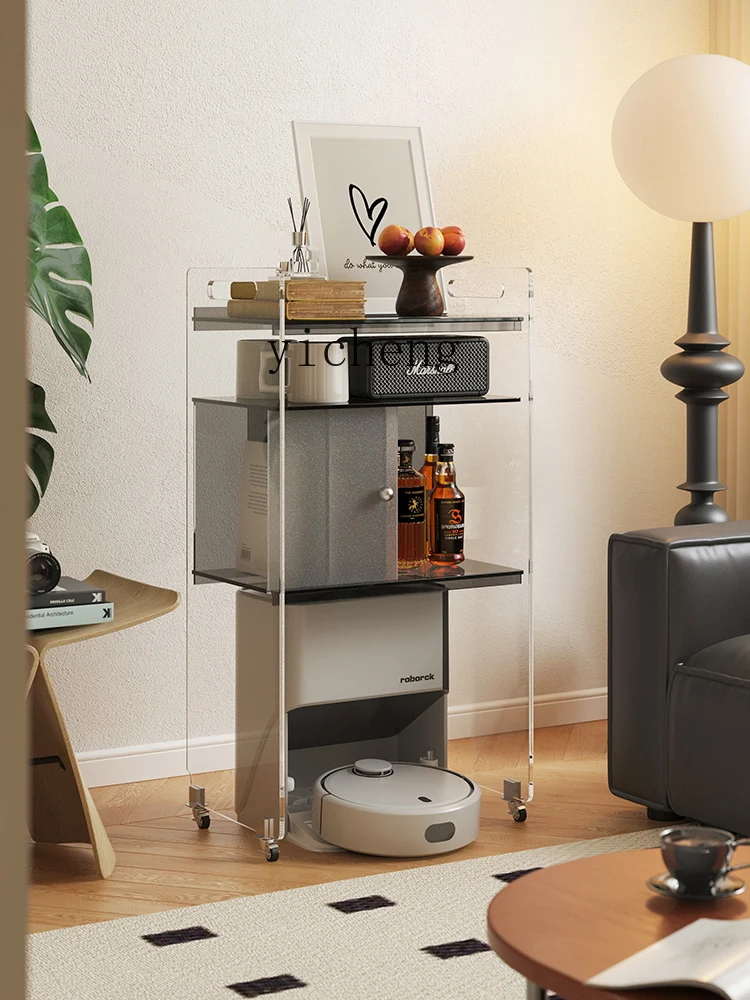 YFY  Mobile Sweeping Robot Shelf Modern Simple Living Room Sofa Side Cabinet Storage Cabinet