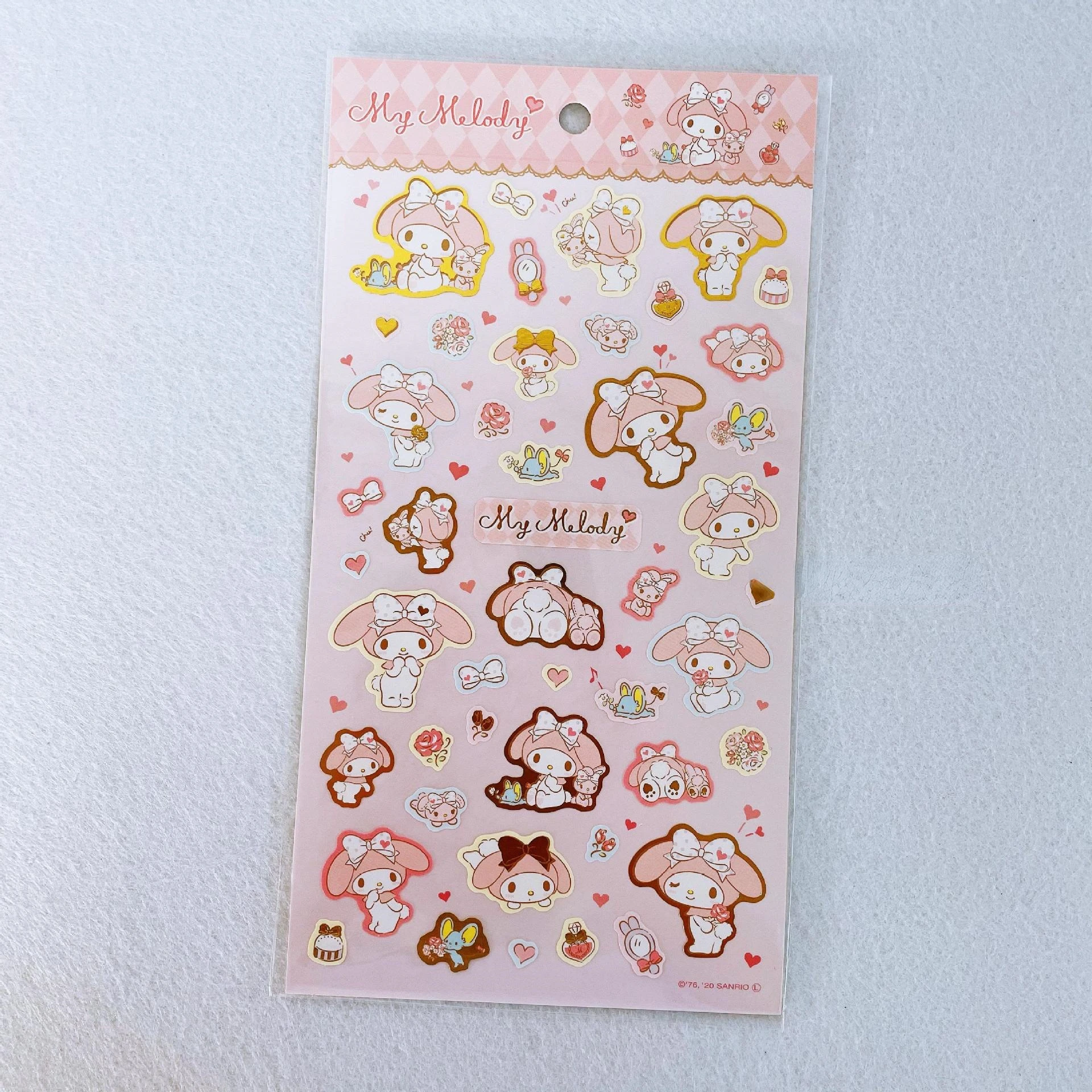 Sanrio Cartoon Bronzing Cute Sticker Decoration Yugui Dog Kulomi Sticker Notebook DIY Toys for Girls Lovely Kawaii Gift