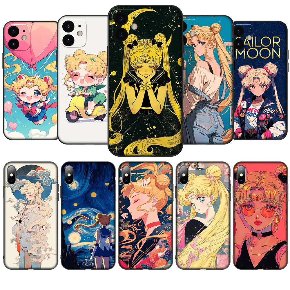 HA146 S-Sailor-Moon Usagi Soft Case for Xiaomi Redmi 13 12C 12 10C 10 9C S2 10 9T 10A 9C 9A 9 8A 8 7A 7 6A 6 Pro NFC