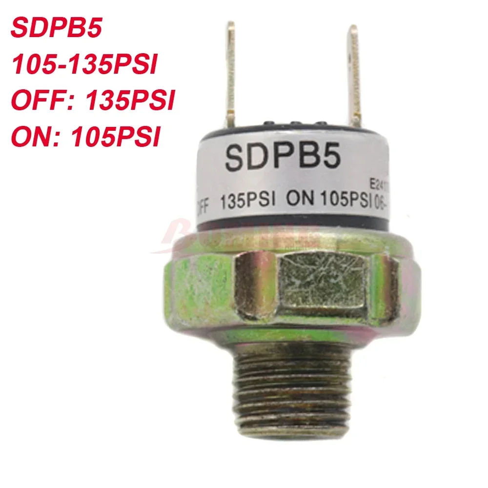 105-135PSI SDPB5 New Car Air Compressor Pressure Control Switch Tank Mount Thread Valve OFF 135PSI ON 105PSI For Train Horn