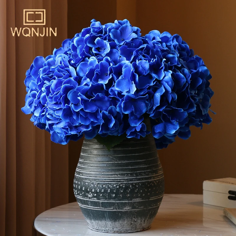 Grande artificial hortênsia flor buquê, decoração floral para festa de casamento, aniversário, ano novo, dia dos namorados, 1 conjunto