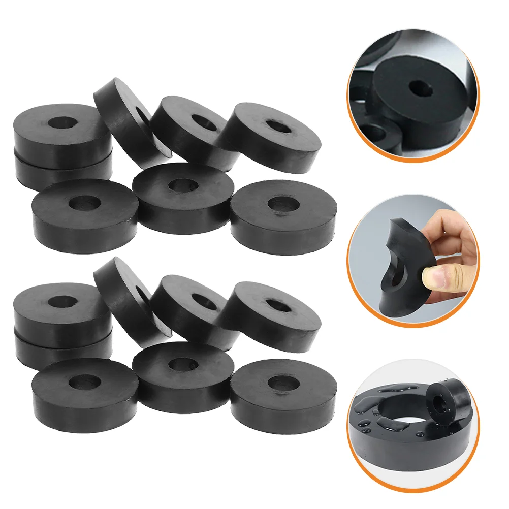 16 Pcs Rubber Isolation Pad Black Grommets Washer Washers Repair Flat Abrasion Resistant Household Appliances Heavy Duty