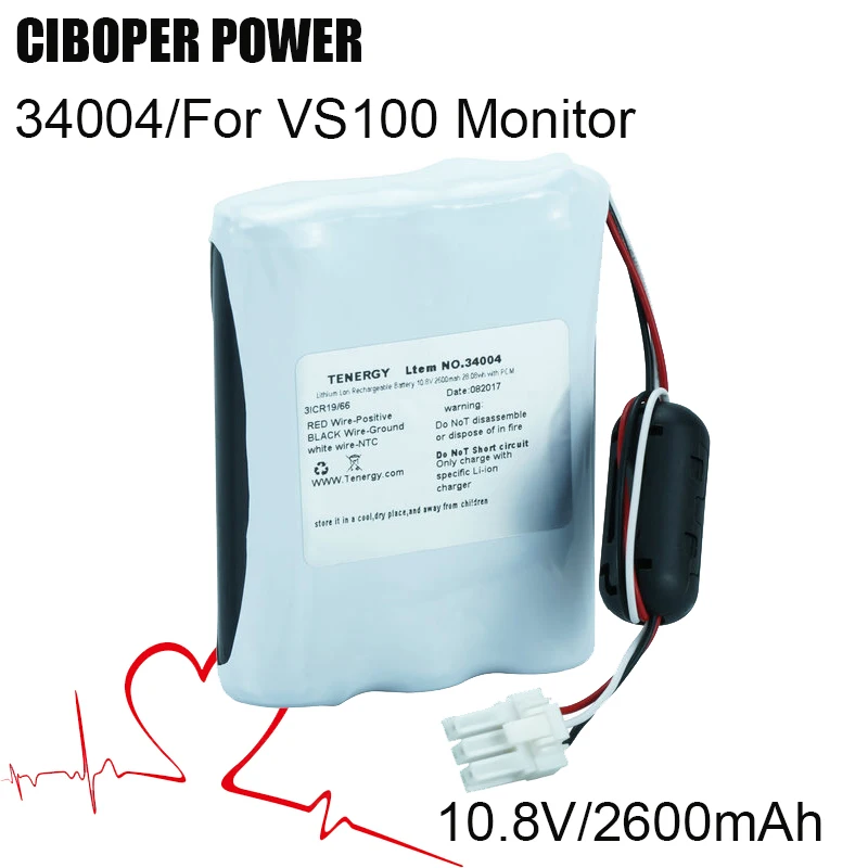 

CP Battery Pack 34004 /For VS100 10.8V/2600mAh For 3ICR19/66 VS100 Monitor