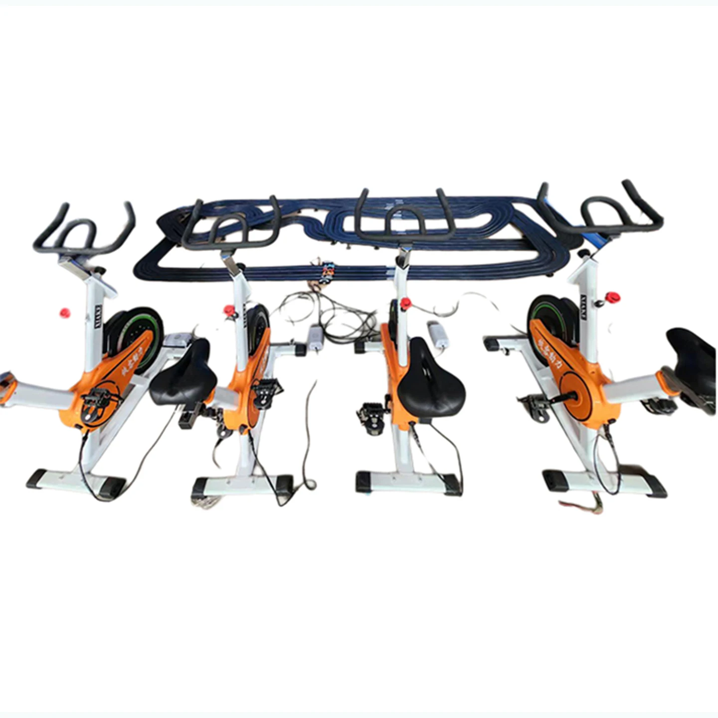 Four Person Spinning Bike Track Racing Competition Large Track Racing Car Interactive Games Event Games Carnival Games