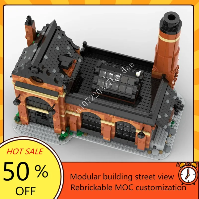 2643 pièces usine de verre modulaire MOC créatif vue sur la rue modèle personnalisé Puzzles Architecture bricolage éducation assemblage modèle jouet cadeaux