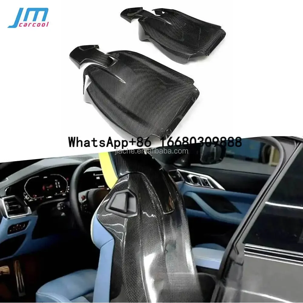 Dry Carbon Seat Back Cover Trim Decoration for  M2 M3 M4 M8 X3M X4M G80 G82 F97 F98 19-24 Interior Backrest Cars Accessories