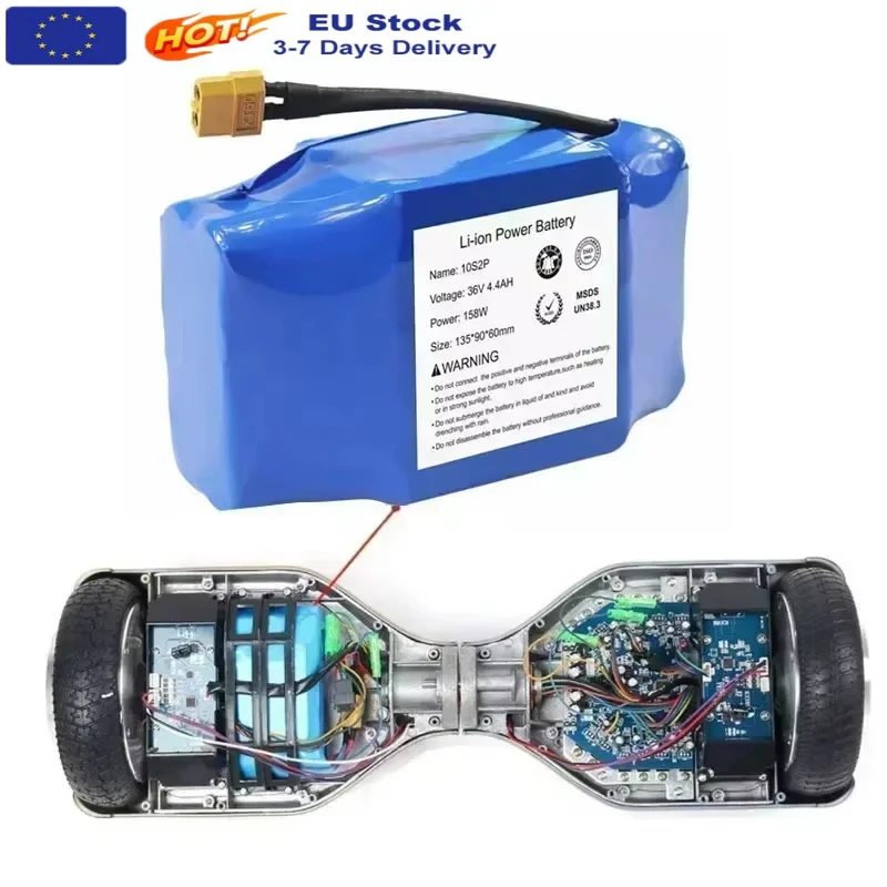 Batería de Litio Recargable Original SU de 36v 4.4Ah 10S2P 4400mAh 18650 para Patinete Eléctrico Autoequilibrado y Hoverboard