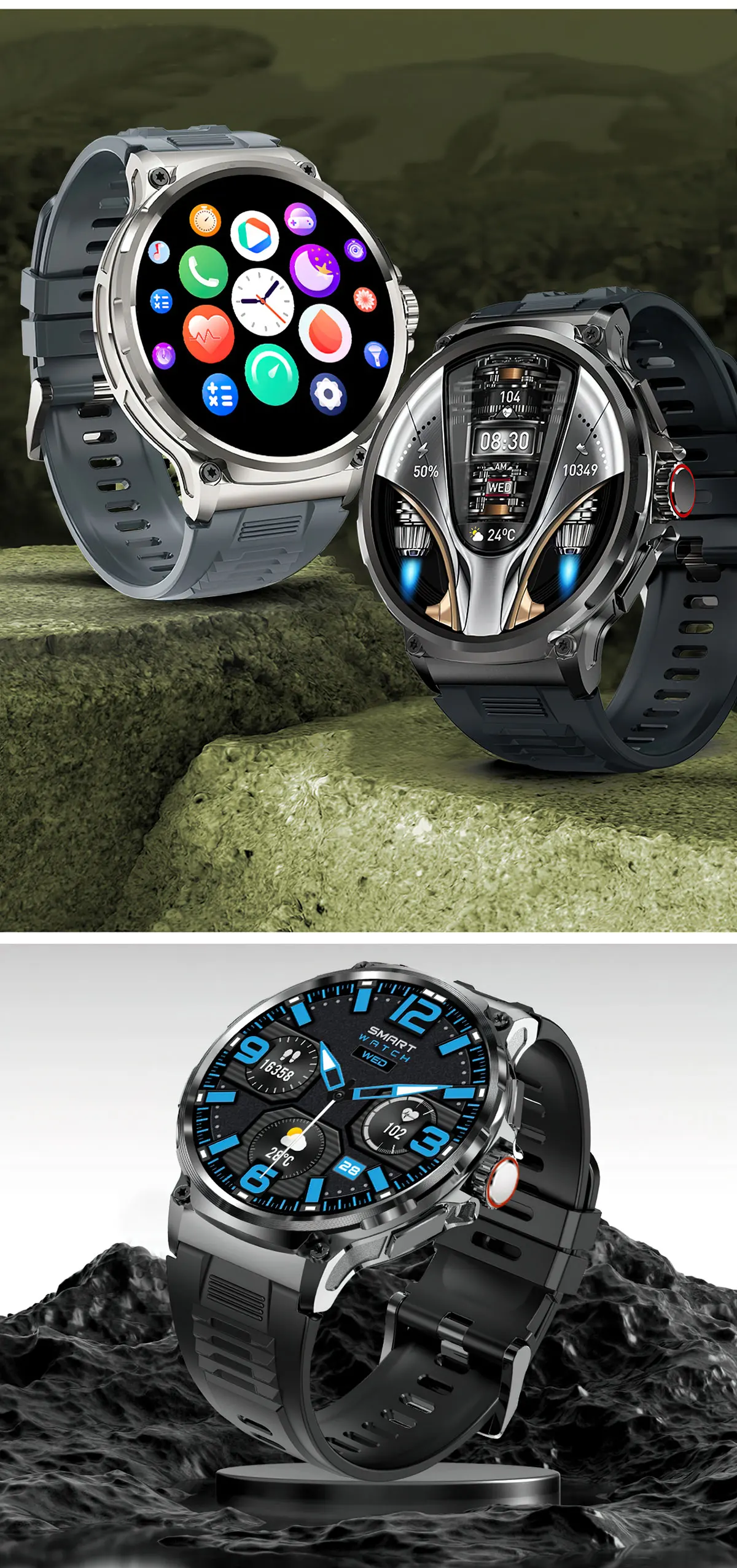 Neue V69 Bluetooth Anruf Smart Uhr Männer 1,85 "HD Bildschirm 710 mAh Multi Sport Modi Herz Rate Monitor smartwatch Für Android IOS – Detail 17