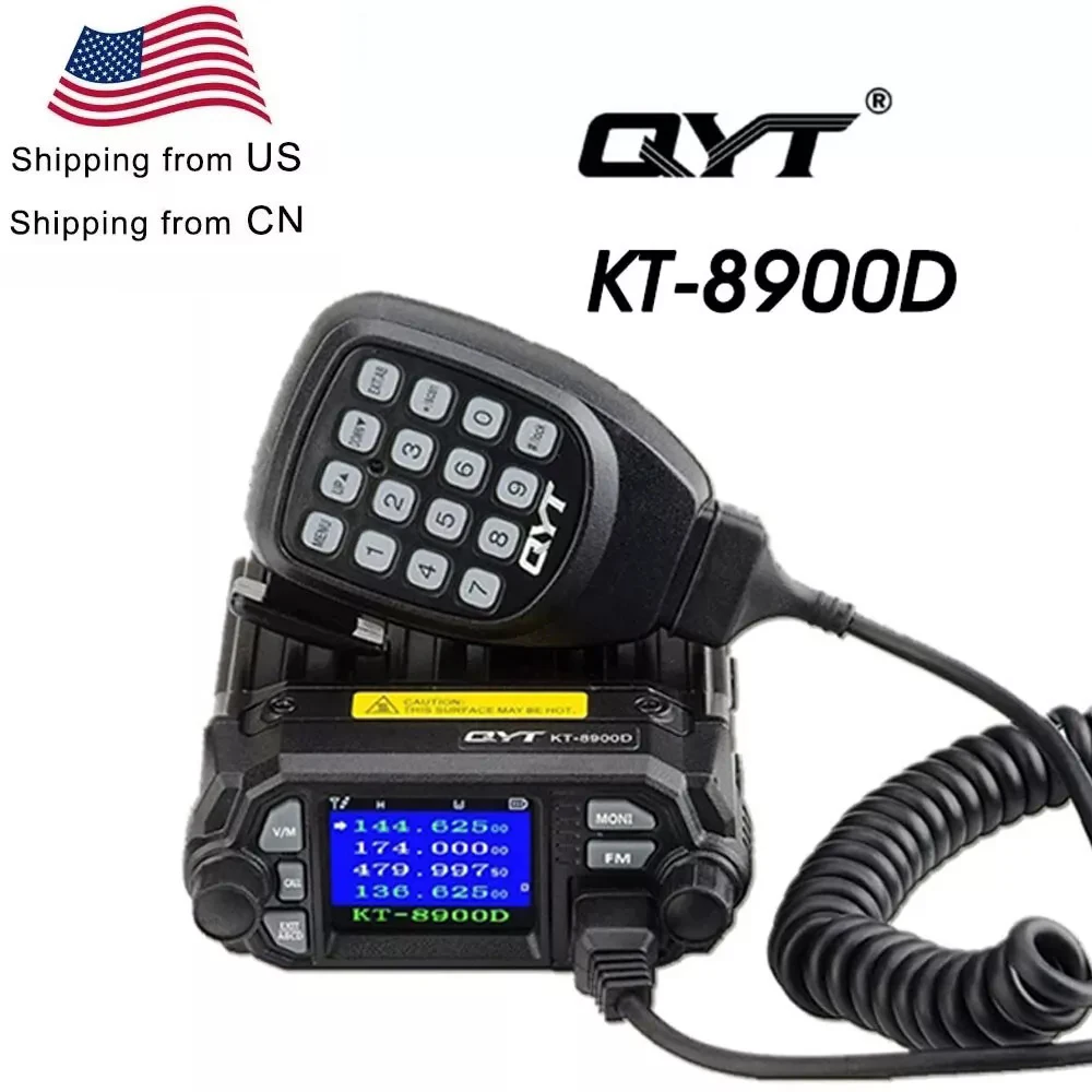 QYT KT-8900D 25W dwuzakresowy wyświetlacz Quad 136-174 i 400-480MHz duży wyświetlacz LCD mobilne Radio KT8900D