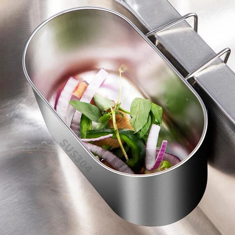 2X 304 Edelstahl Kitchen Sink Drain Korb, Geschirr Waschbecken, Hängen Müll Wasser Filter Rack, Filter Rack