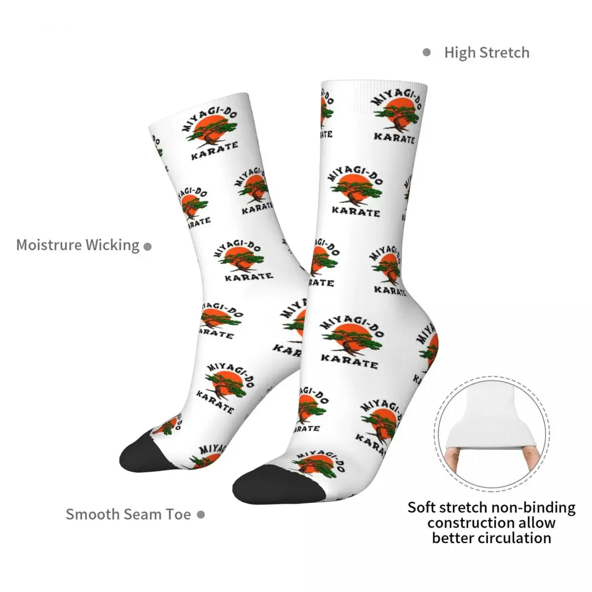 Miyagi Do Karate Socks Harajuku Sweat Absorbing Stockings All Season Long Socks Accessories for Man's Woman's Birthday Present