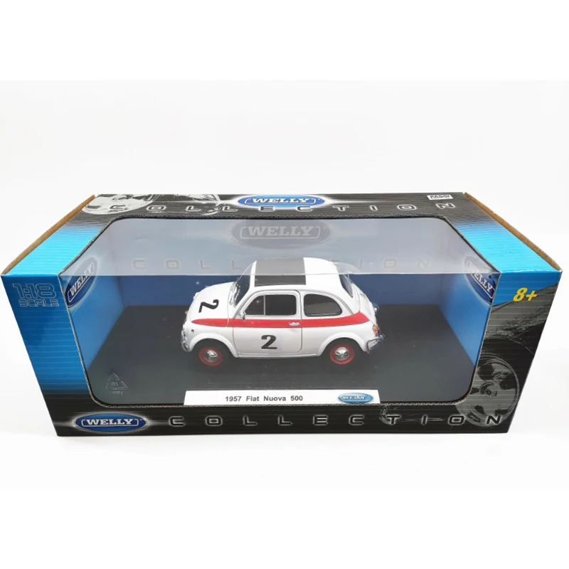 Diecast 1:18 Scale 1957 Fiat Nuova 500 Vintage Car Model Alloy Finished Product Simulation Toy Gift Static Model Display