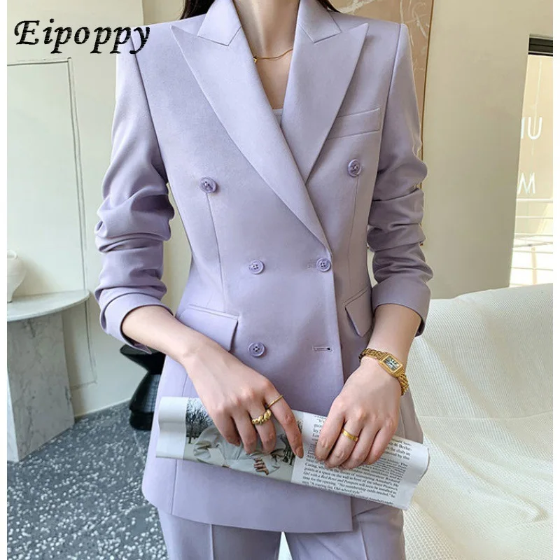 Lavander Suit Women's Fashionable Stylish Sense Fried Street Design Sense Small Suit