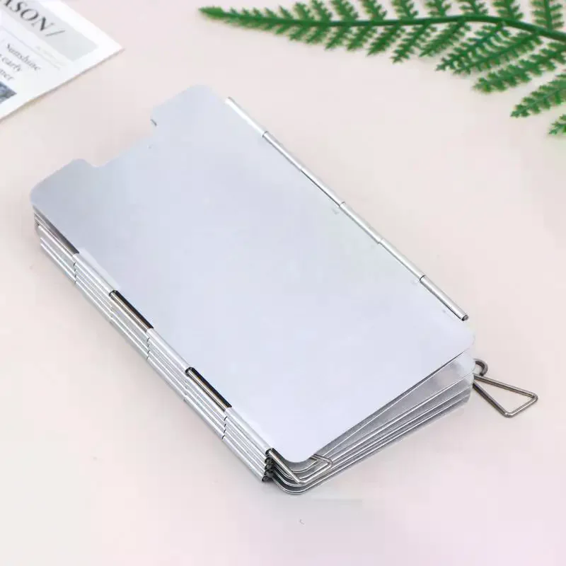 9 Plates Foldable Gas Cookers Wind Deflectors Outdoor Stove Wind Shield Camping Windscreen Stove Steel Wind Screen