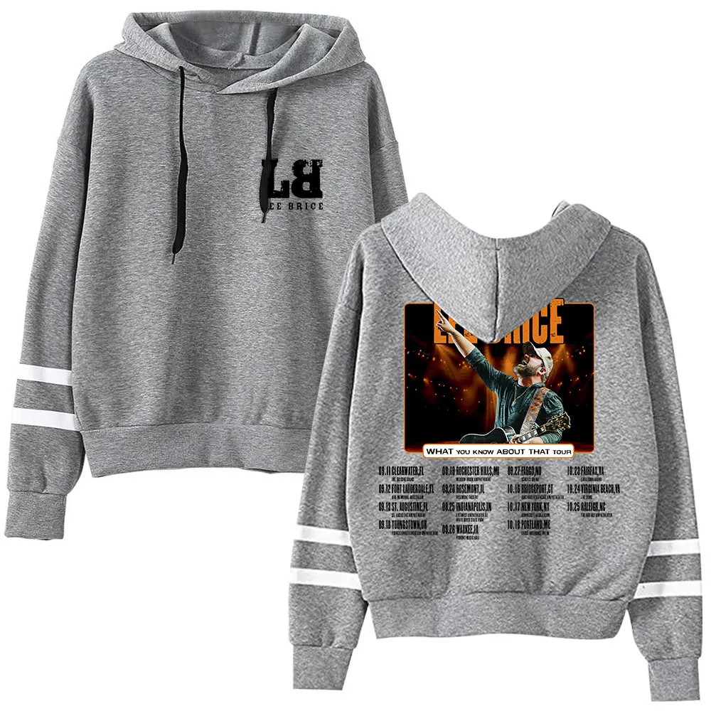 بلوفر Lee Brice What You Know About That Tour Merch بغطاء للرأس بدون جيوب وأكمام متوازية للجنسين #2