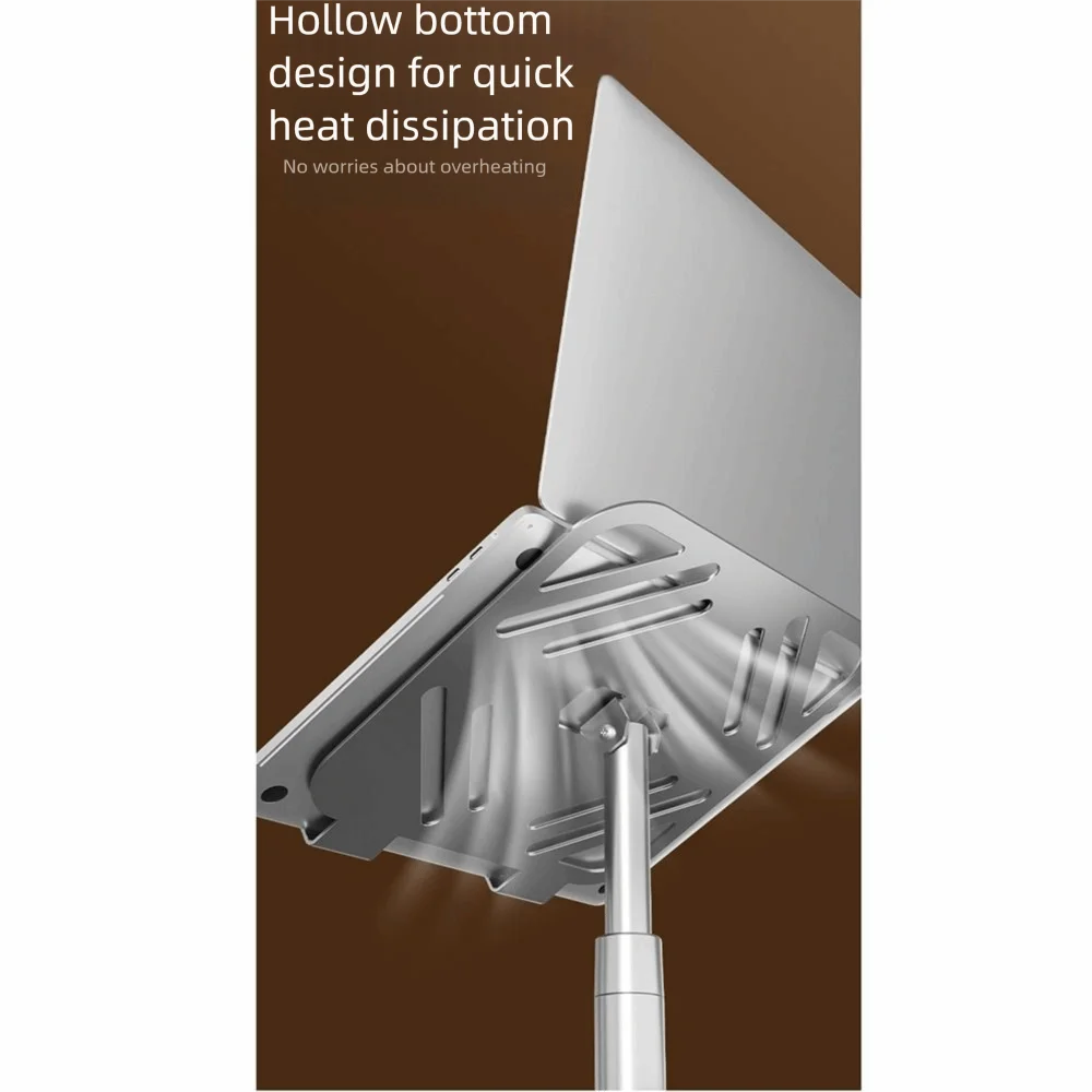 

Height Adjustable Rotating Laptop Riser Anti Slip Base Ventilated Design Projector Support Holder Hollowed Space Saving