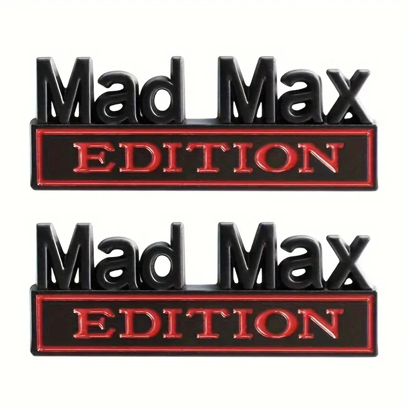 2PCS Mad Max Edition Emblem Sticker Badge Fender Funny Decals Car Truck Replacement Door for Universal Vehicle SUV Motorcycle
