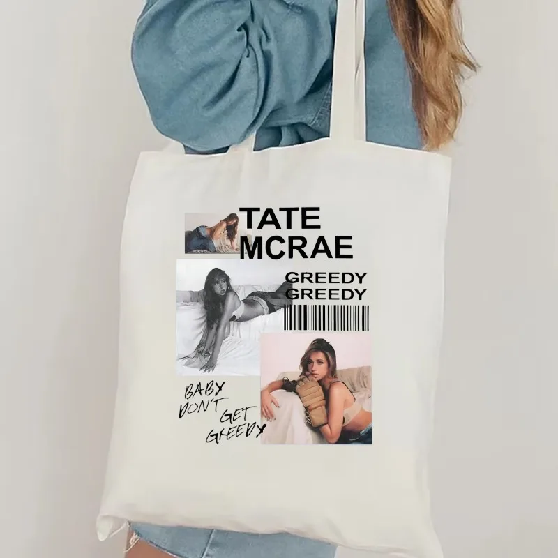 

Tate McRae The Think Later World Tour 2025 Tour Shoulder Bag Women Fashion Aesthetic Print Tote Bag Concert Portable Canvas Bag