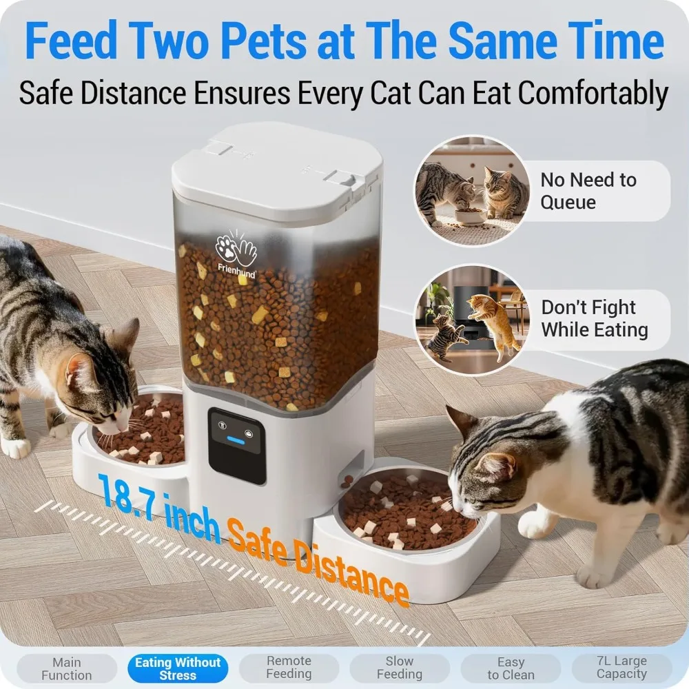5G WiFi Automatic Dog Feeder with 7L Large Food Storage, Cat Food Dispenser with Alexa for Multiple Pets Fast shipping