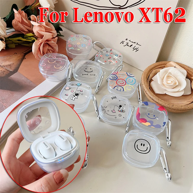 Fashion Cute Cover for Lenovo XT62 Case Wireless Bluetooth Earphone Protective Color for Thinkplus Headphone XT62 Charging Box